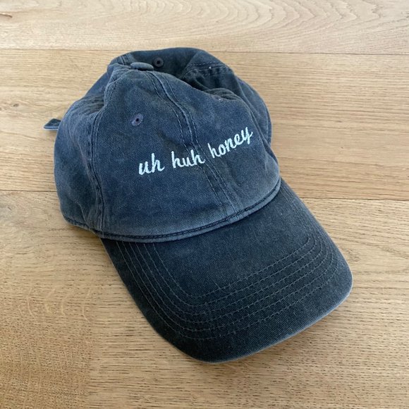 Brandy Melville Accessories - Brandy Melville Uh Huh Honey Cap Hat in Dark Grey